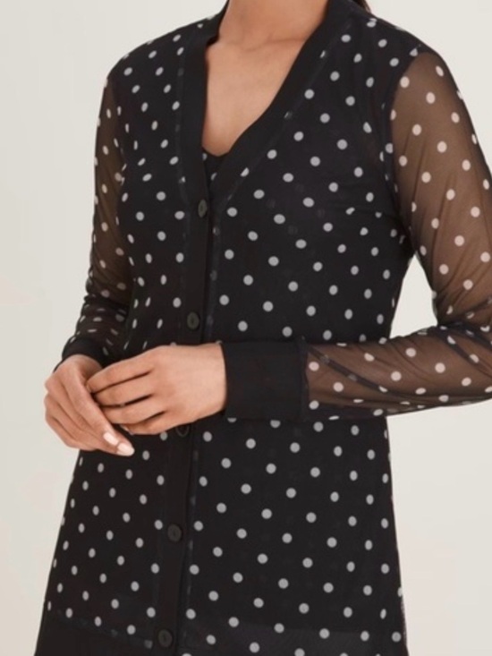 Chico's Sweaters - Chico’s polka dot mesh  cardigan